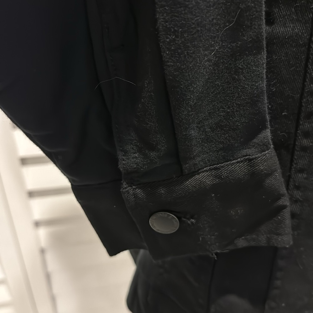 Belle by Kim Gravel NWOT Jacket in a combination of black denim/ Cotton Sleeves. - Picture 3 of 9